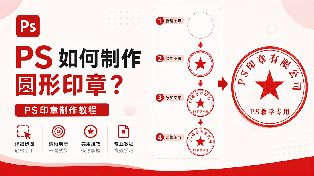 ps如何制作圆形印章？ps印章制作教程