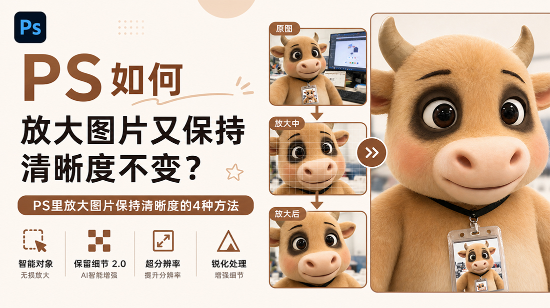 ps如何放大图片又保持清晰度不变？ps里放大图片保持清晰度的4种方法