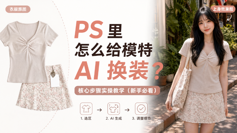 PS 里怎么给模特 AI换装？核心步骤实操教学（新手必看）