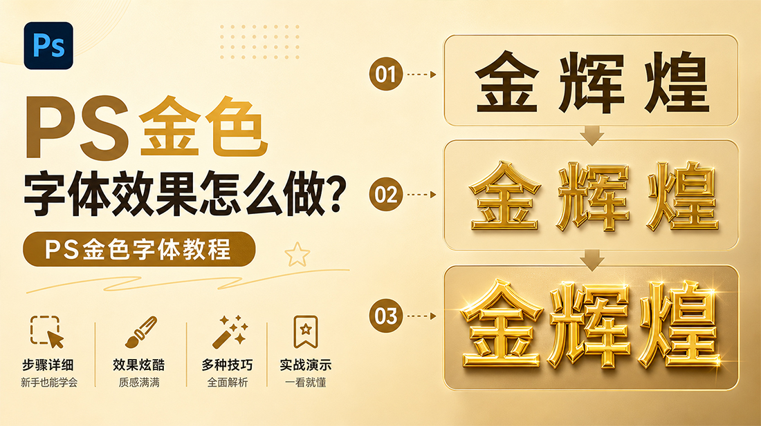 ps金色字体效果怎么做？ps金色字体教程