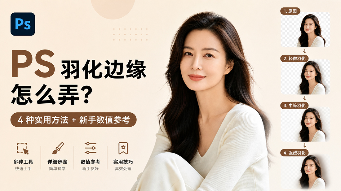 PS 羽化边缘怎么弄?4 种实用方法 + 新手数值参考