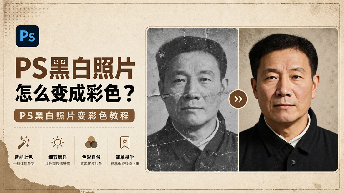 ps黑白照片怎么变成彩色？ps黑白照片变彩色教程