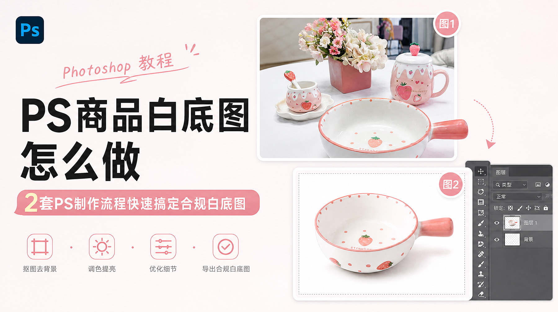 PS商品白底图怎么做？2套PS制作流程快速搞定合规白底图