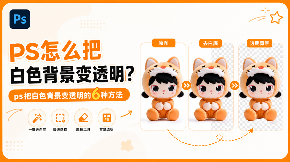 ps怎么把白色背景变透明？ps把白色背景变透明的6种方法