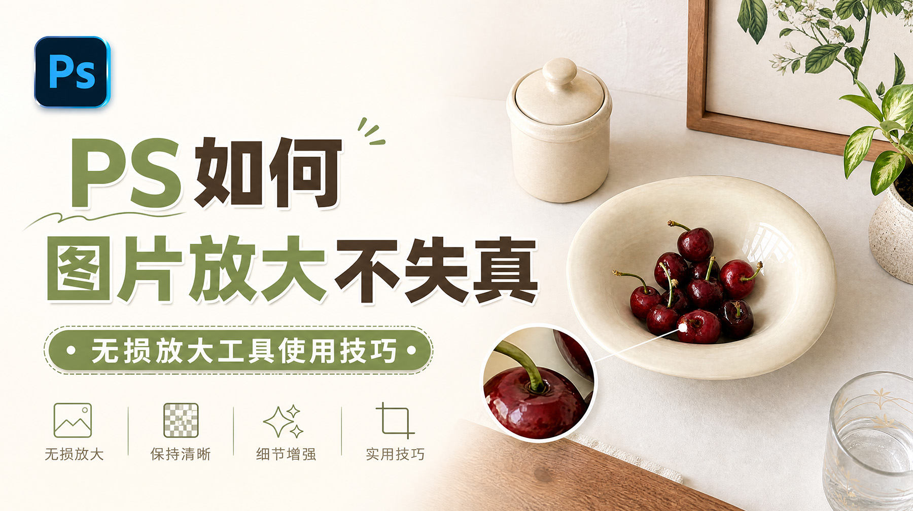 PS如何图片放大不失真？无损放大工具使用技巧