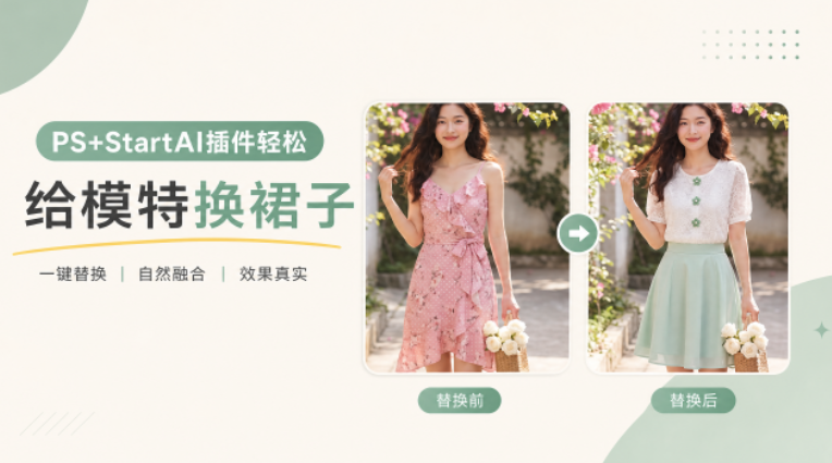 PS里怎么实现AI换装？传统手动修图 VS AI 一键无痕换装（美工必看）