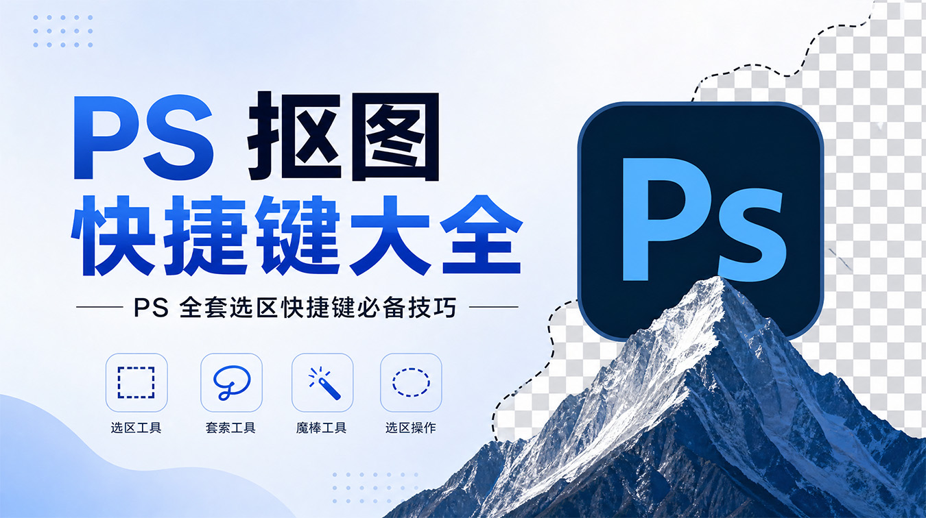 PS 抠图快捷键大全，PS 全套选区快捷键必备技巧