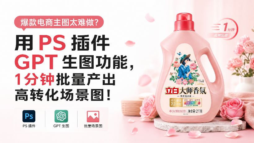 爆款电商主图太难做？用 PS 插件 GPT生图 功能，1分钟批量产出高转化场景图！