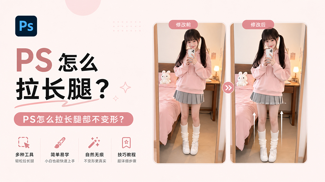 ps怎么拉长腿？ps怎么拉长腿部不变形？
