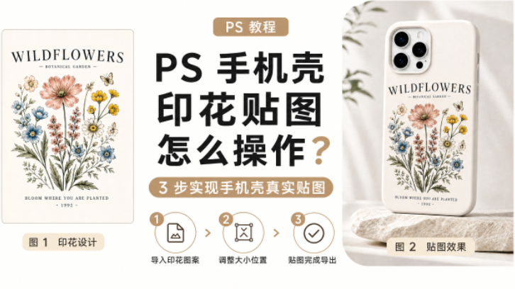 PS 手机壳印花贴图怎么操作？3 步实现手机壳真实贴图