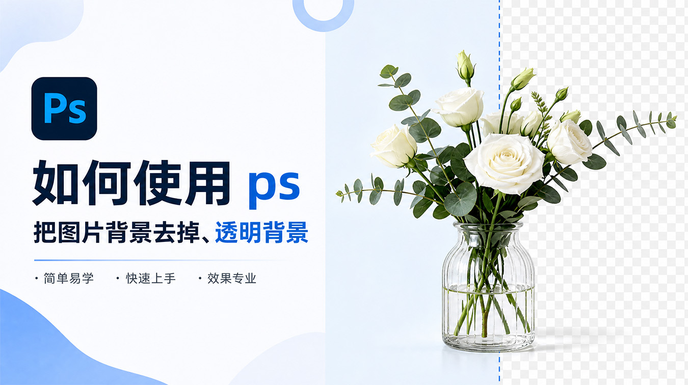 如何使用 ps 把图片背景去掉、透明背景，3种方法