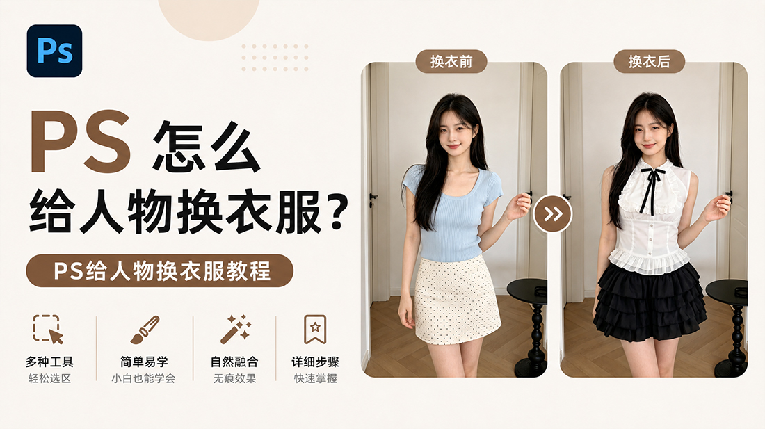 ps怎么给人物换衣服？ps给人物换衣服教程