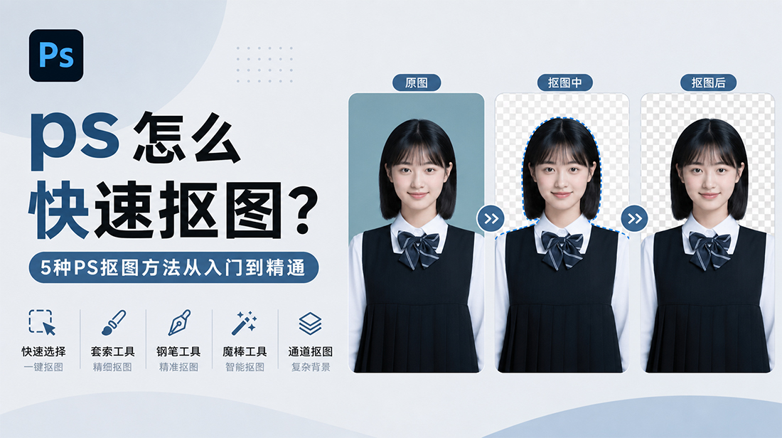 ps怎么快速抠图？5种PS抠图方法从入门到精通