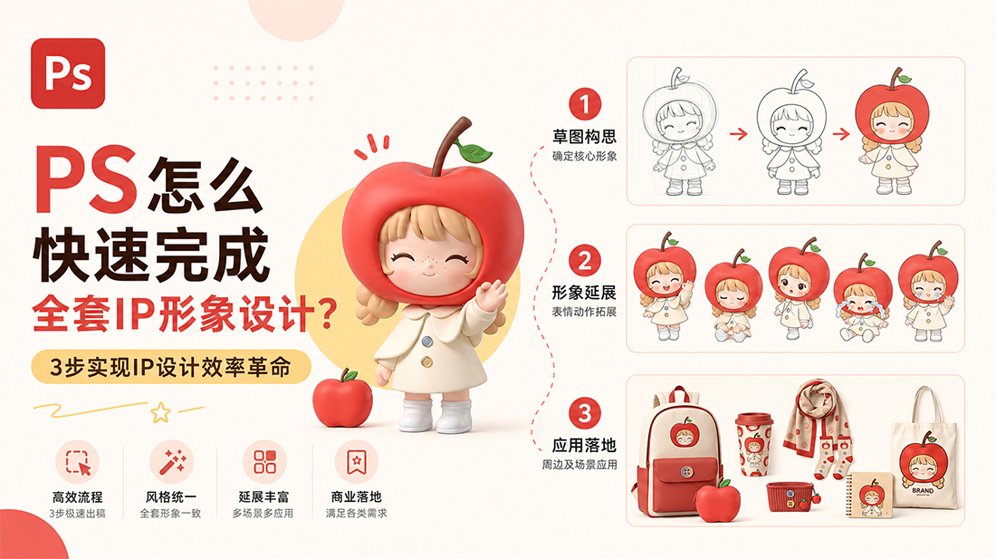 PS怎么快速完成全套IP形象设计？3步实现IP设计效率革命