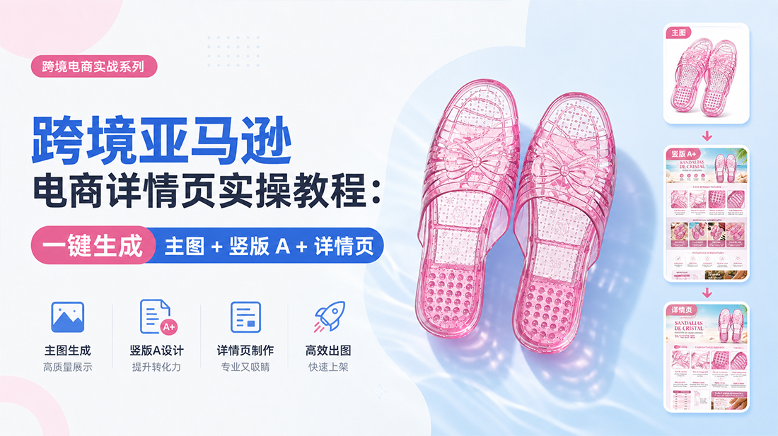 跨境亚马逊电商详情页实操教程：一键生成主图 + 竖版 A + 详情页