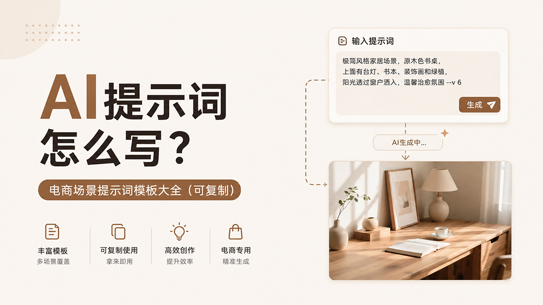 AI提示词怎么写？电商场景提示词模板大全（可复制）