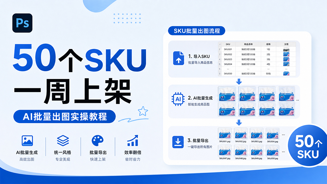 50个SKU一周上架，AI批量出图实操教程