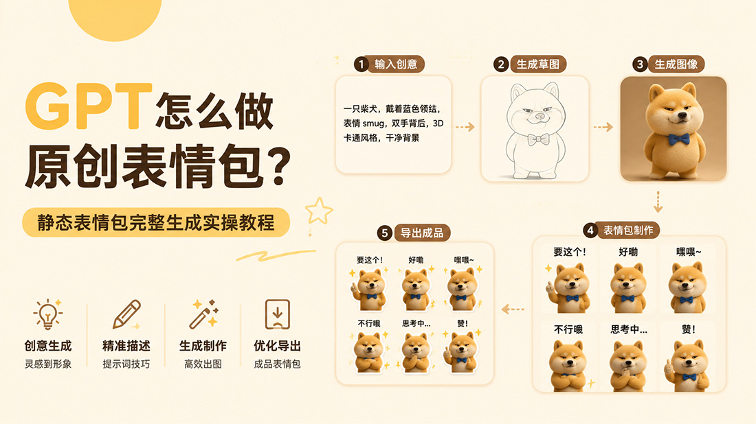 GPT怎么做原创表情包？静态表情包完整生成实操教程