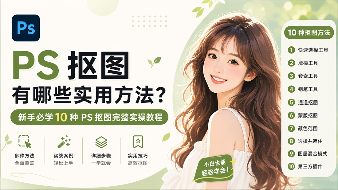 PS 抠图有哪些实用方法？新手必学 10 种 PS 抠图完整实操教程