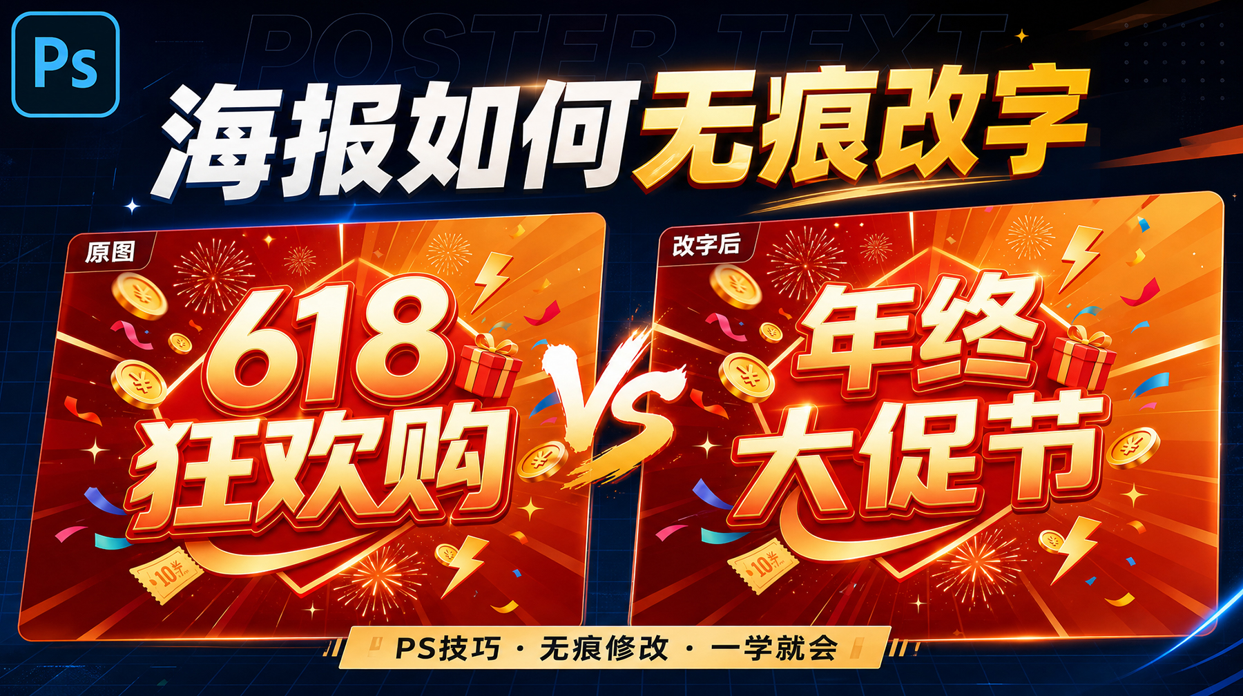 PS怎么改字？StartAI+Nano Banana 3步搞定，能无痕？