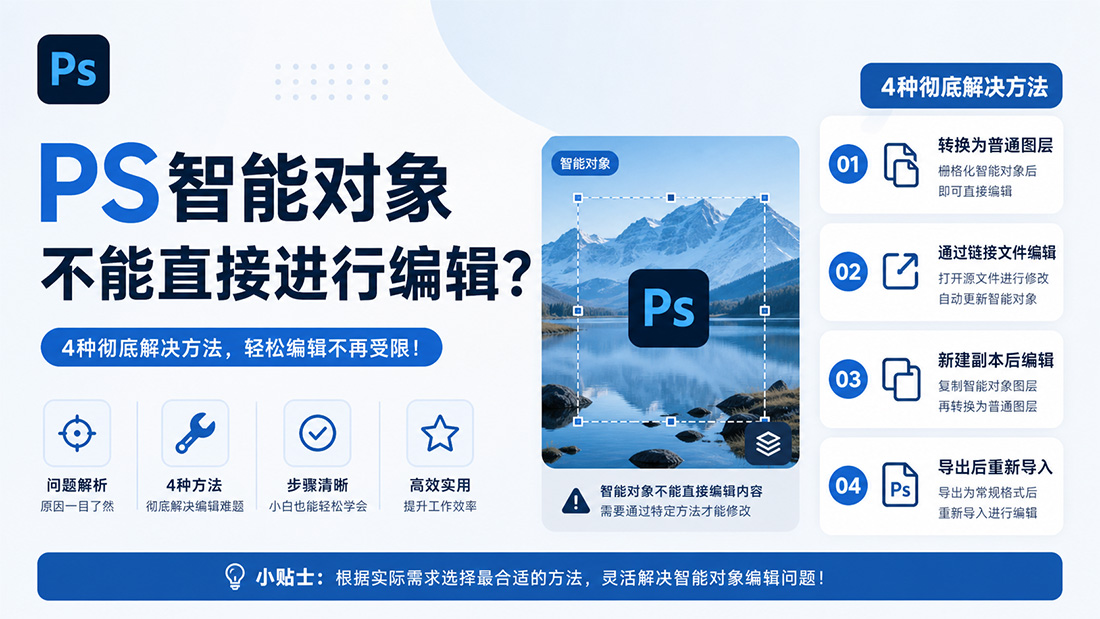 PS智能对象不能直接进行编辑？4种彻底解决方法