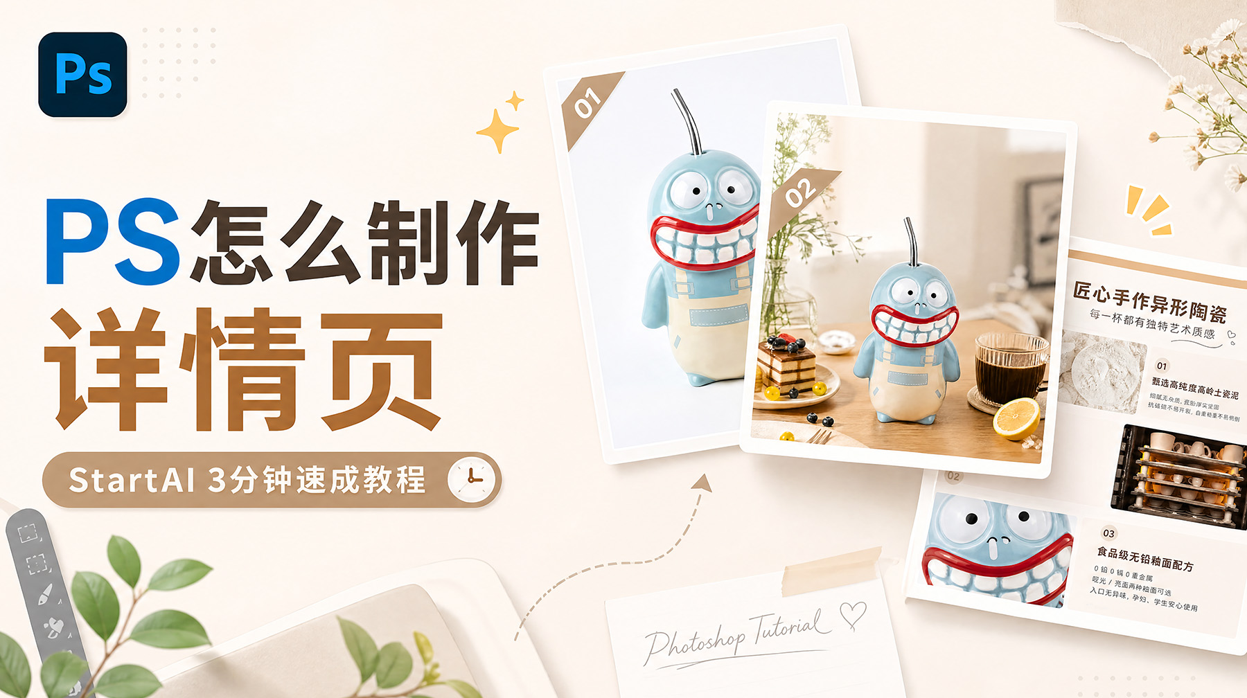 PS怎么制作详情页？StartAI 3分钟速成教程