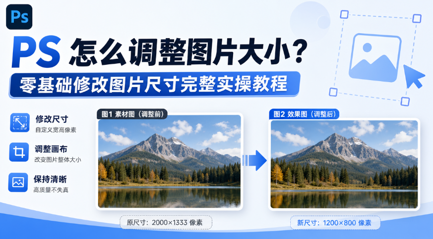 PS怎么调整图片大小？零基础修改图片尺寸完整实操教程