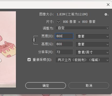 输入目标像素尺寸