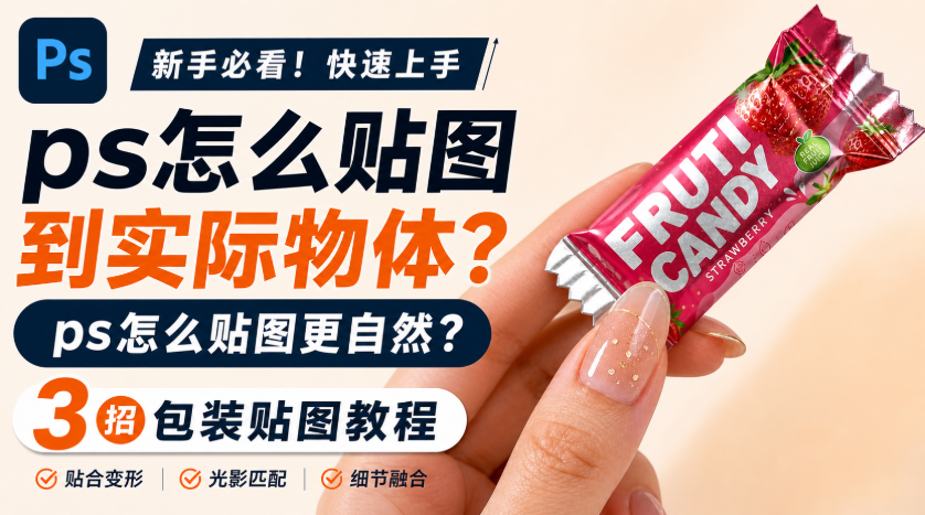 ps怎么贴图到实际物体？ps怎么贴图更自然？3招包装贴图教程