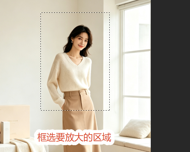 选择要放大的区域