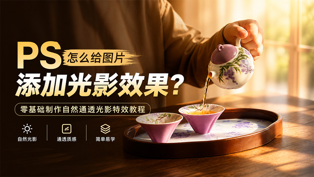 PS怎么给图片添加光影效果？零基础制作自然通透光影特效教程