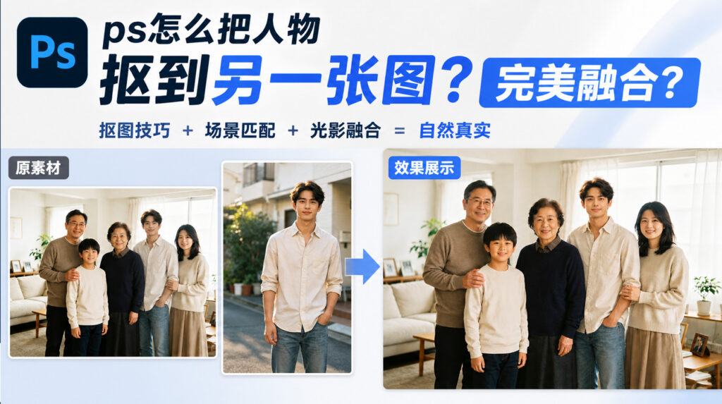 ps怎么把人物抠到另一张图?完美融合