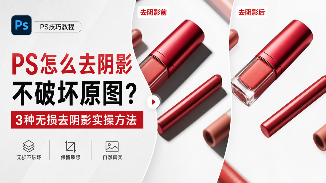PS怎么去阴影不破坏原图？3种无损去阴影实操方法