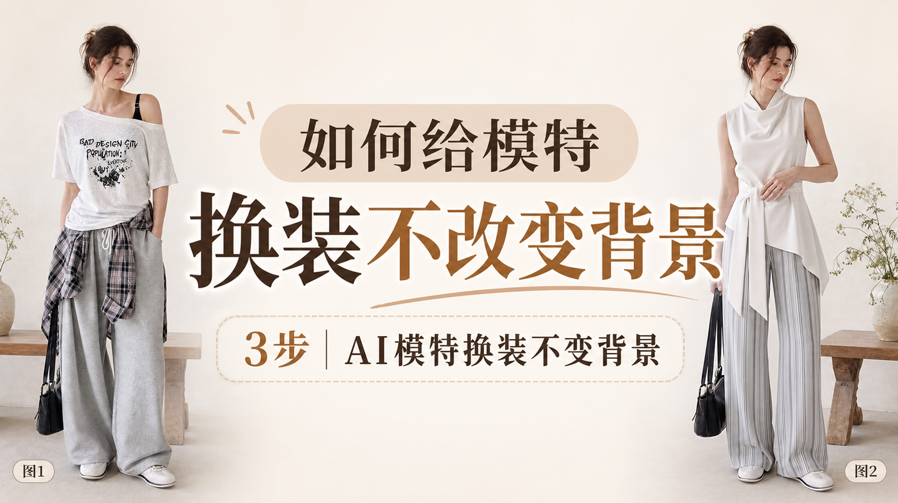 如何给模特换装不改变背景？3步｜AI模特换装不变背景