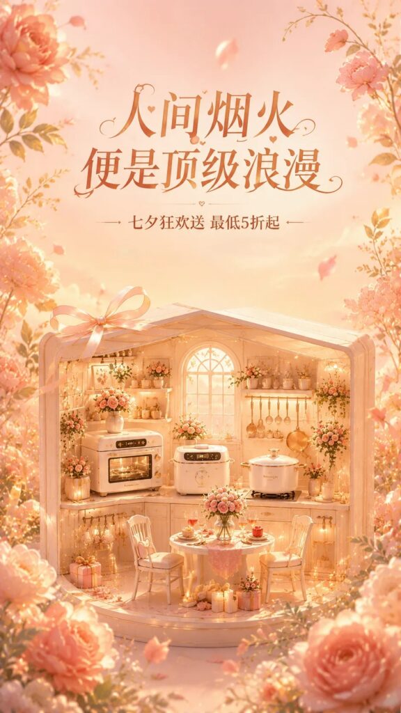GPT-Image2做七夕活动海报！附9组商用级七夕海报提示词