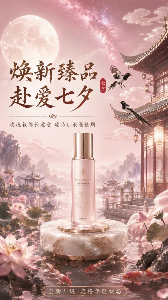 GPT-Image2做七夕活动海报！附9组商用级七夕海报提示词