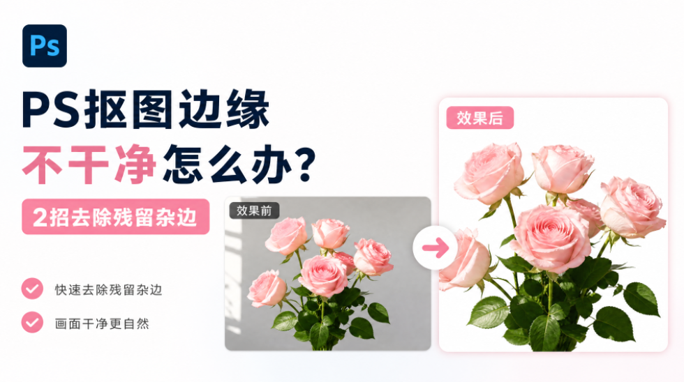 PS抠图边缘不干净怎么办？2招去除残留杂边