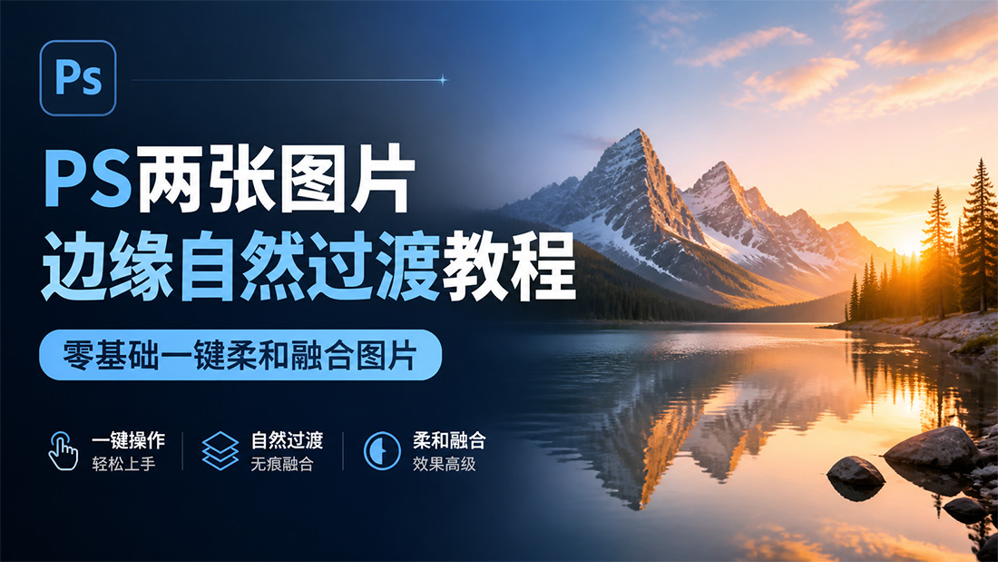 PS怎么让两张图片边缘自然过渡？零基础无痕柔和融合图片教程