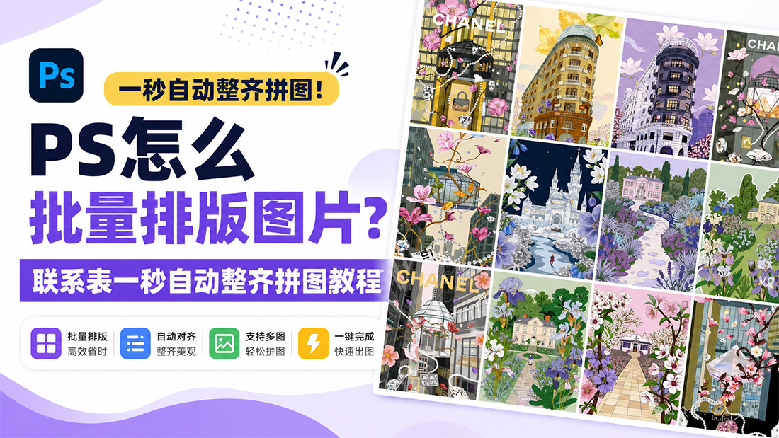 PS怎么批量排版图片？联系表一秒自动整齐拼图教程