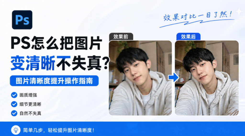 PS怎么把图片变清晰不失真？图片清晰度提升操作指南