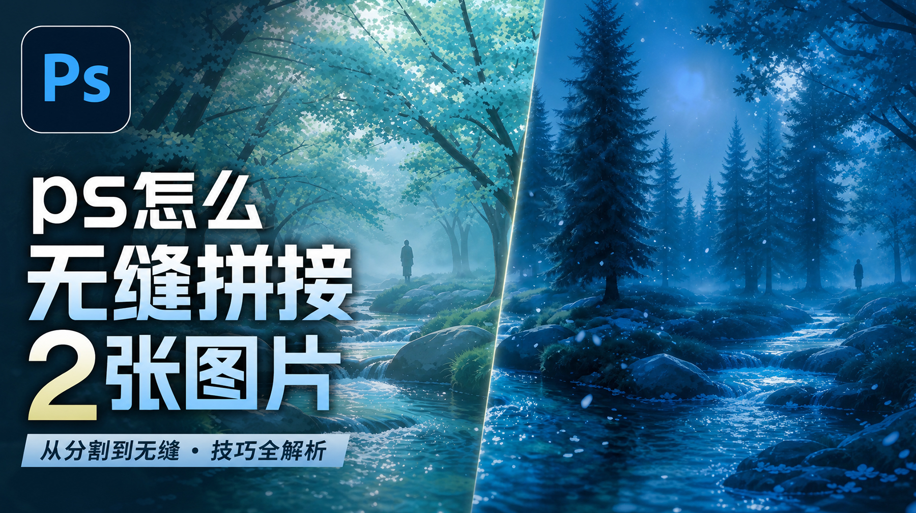 PS怎么把2张图拼接在一起？新手也能学会的无缝拼接