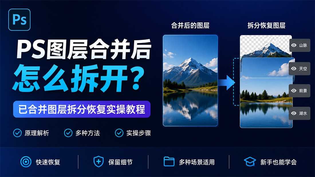 PS图层合并后怎么拆开？已合并图层拆分恢复实操教程