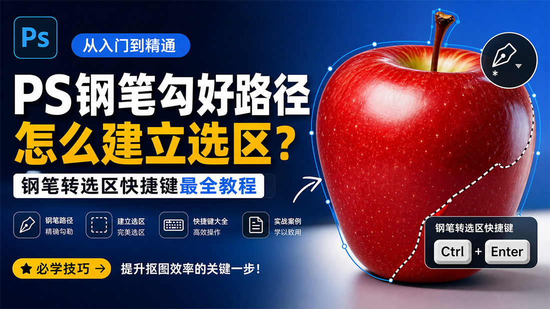 PS钢笔勾好路径怎么建立选区？钢笔转选区快捷键最全教程