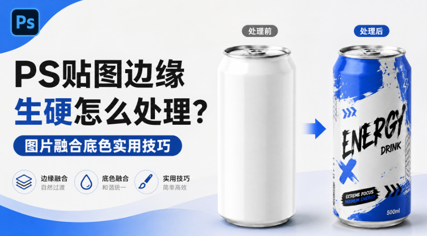 PS贴图边缘生硬怎么处理？图片融合底色实用技巧