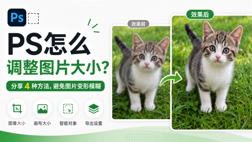 PS怎么调整图片大小？分享 4 种方法，避免图片变形模糊