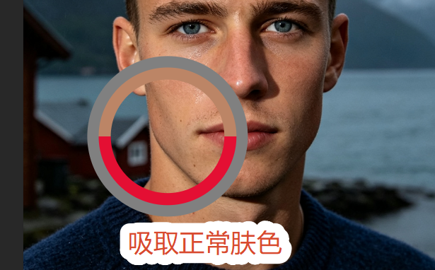 吸管工具吸取正常肤色