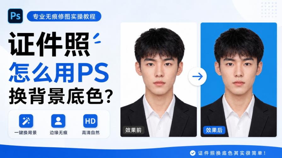 证件照怎么用PS换背景底色？专业无痕修图实操教程
