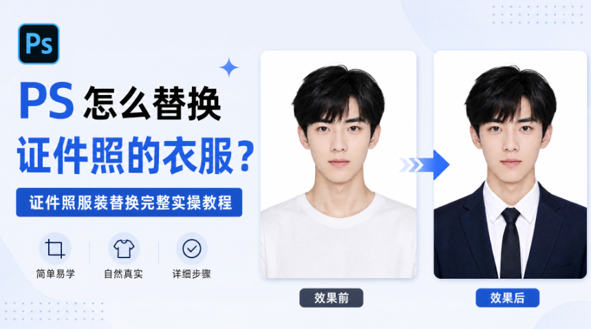 PS怎么替换证件照的衣服？证件照服装替换完整实操教程