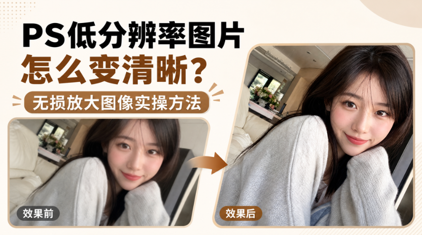 PS低分辨率图片怎么变清晰?无损放大图像实操方法