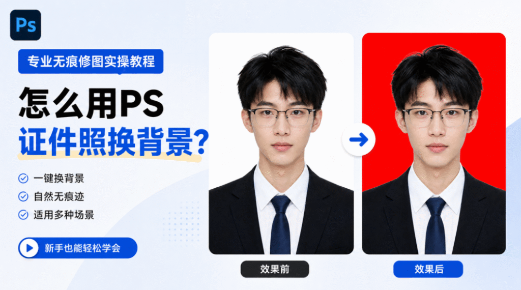 怎么用PS证件照换背景？专业无痕修图实操教程